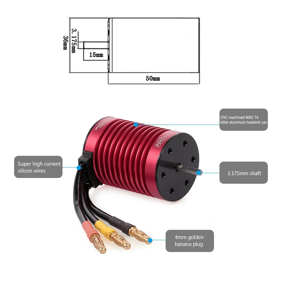 ESC Brushless Motor HOBBY Car Eccomum with BEC for SURPASS Waterproof 4370KV RC 45A F540 1/10 Truck