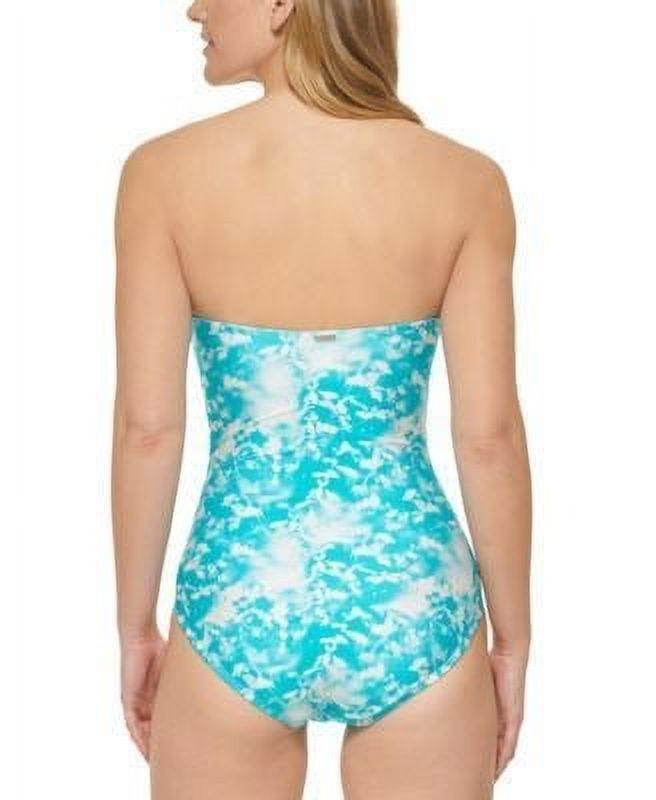 Klein US Bandeau V-Notch WATERS 18 Swimsuit, TROPICAL One-Piece Calvin Printed