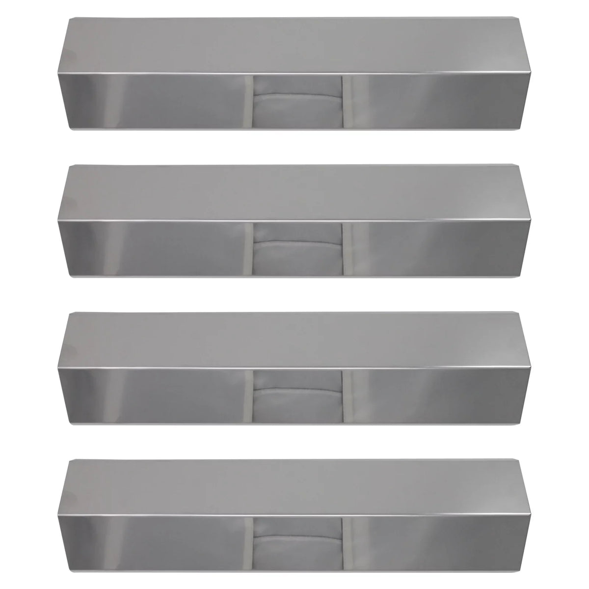 Flame 4-Pack Cover Shield Tamer, Flavorizer Replacement Vaporizer BBQ Tent Charmglow Bar, 810-8410-F - Heat Stainless 15" Guard, Steel Parts for Bar, Grill Compatible Deflector, Barbeque Plate Burner
