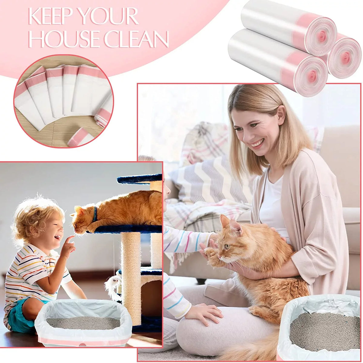 in Kitty Pan Heavy Box Liners Litter With Litter 18 30-Count Bags Large Kitty 31 x Box Liners Litter Cat Liners Box Thick Cat Litter Home Litter Drawstring Times Cat Bags Duty