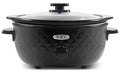 Tempered Charcoal MST1234BX# Quart, Diamond 6 Removable, Pattern Lid, Cool-Touch with Cooker Glass Black Elite Stoneware Handles, Dishwasher-Safe Pot Gourmet Slow