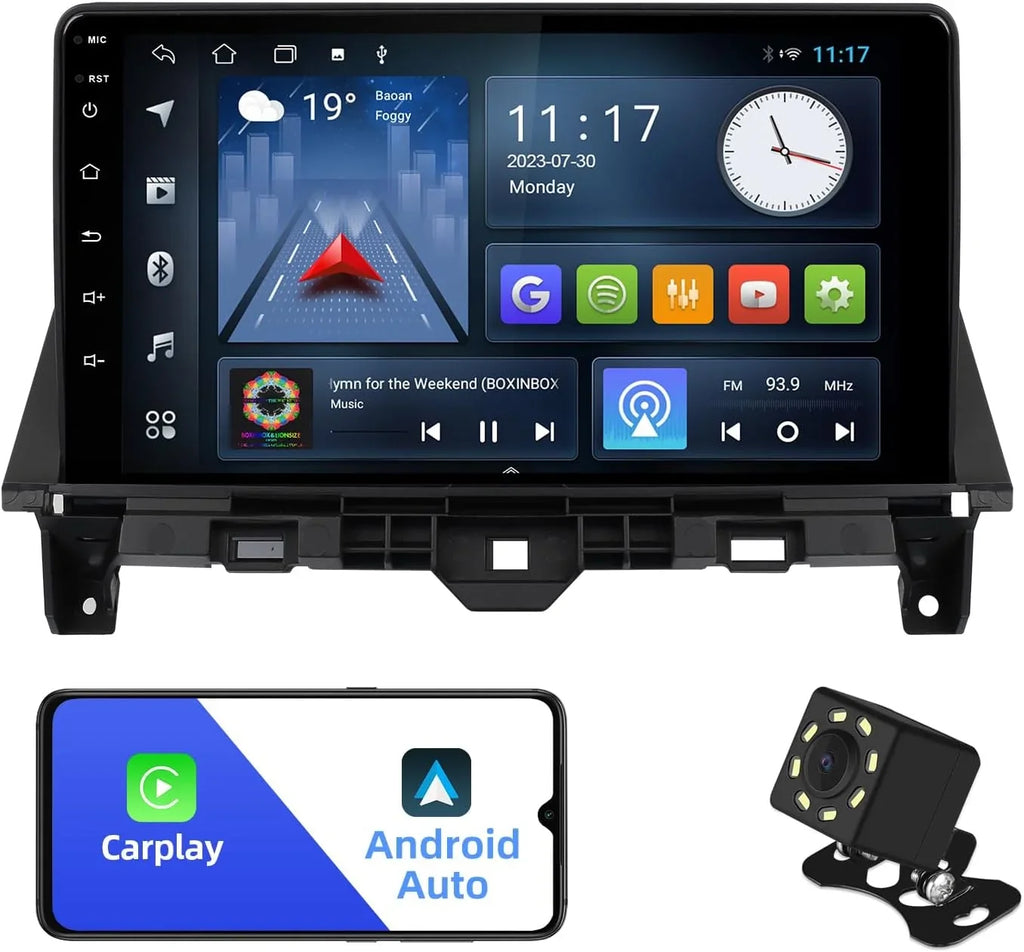Camera 2009 FM 2+32G Din Support & with 2010 8th Android THONZER Auto IPS Radio Navi Car Car Android 10.1 Touchscreen BT Stereo 2011 inches Backup GPS 10 Double 2008 Accord Honda Carplay for Screen