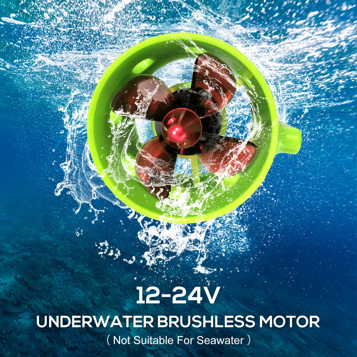 Motor for Nest Brushless Boat Clockwise Electric Underwater OWSOO 12-24V 1000KV with 4-Blade Bait Drive Engine Waterproof Propellers with Ship Motor