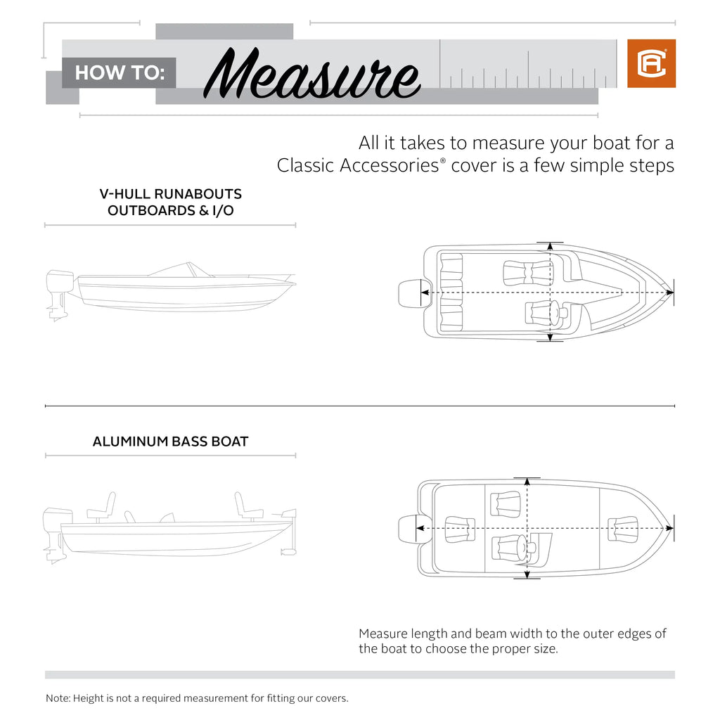 Polyester Fade-Resistant x Cover Stellex™ Seasons with B Fits Model - W, All 90" Fabric, 14' Classic Boats Cover, Boat Boat Accessories 16' Trailerable L