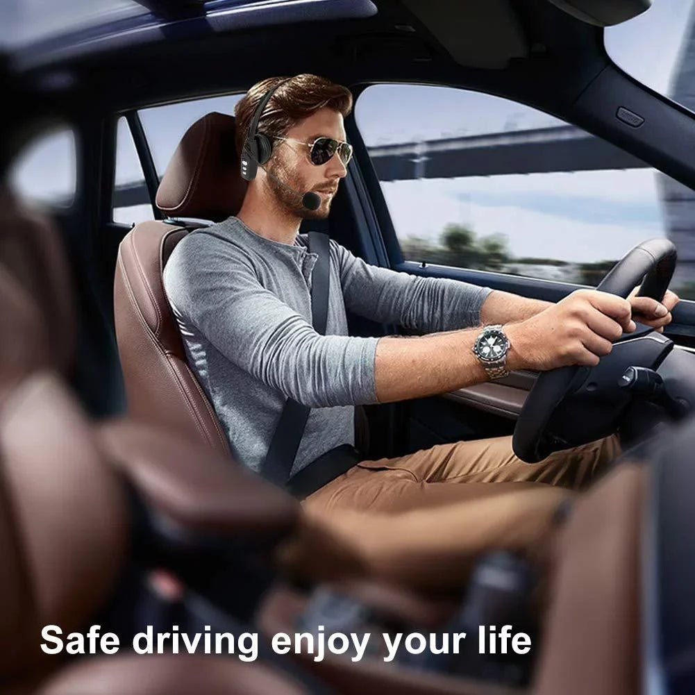 Trucker Pro Headset Office-JBT800 for Engineers V5.0, Business Home Headset Bluetooth Cell Clarity Wireless with Phone Voice Canceling Noise Mic High