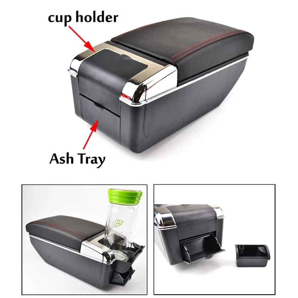 Armrest 2009-2013 Fit Jazz Center For Honda Console Dual-layer Arm Tray Box Car Rest