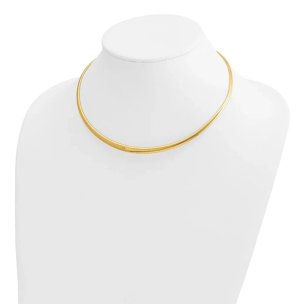 QODG6-16 Graduated 3/6mm Necklace Polished 14k Omega