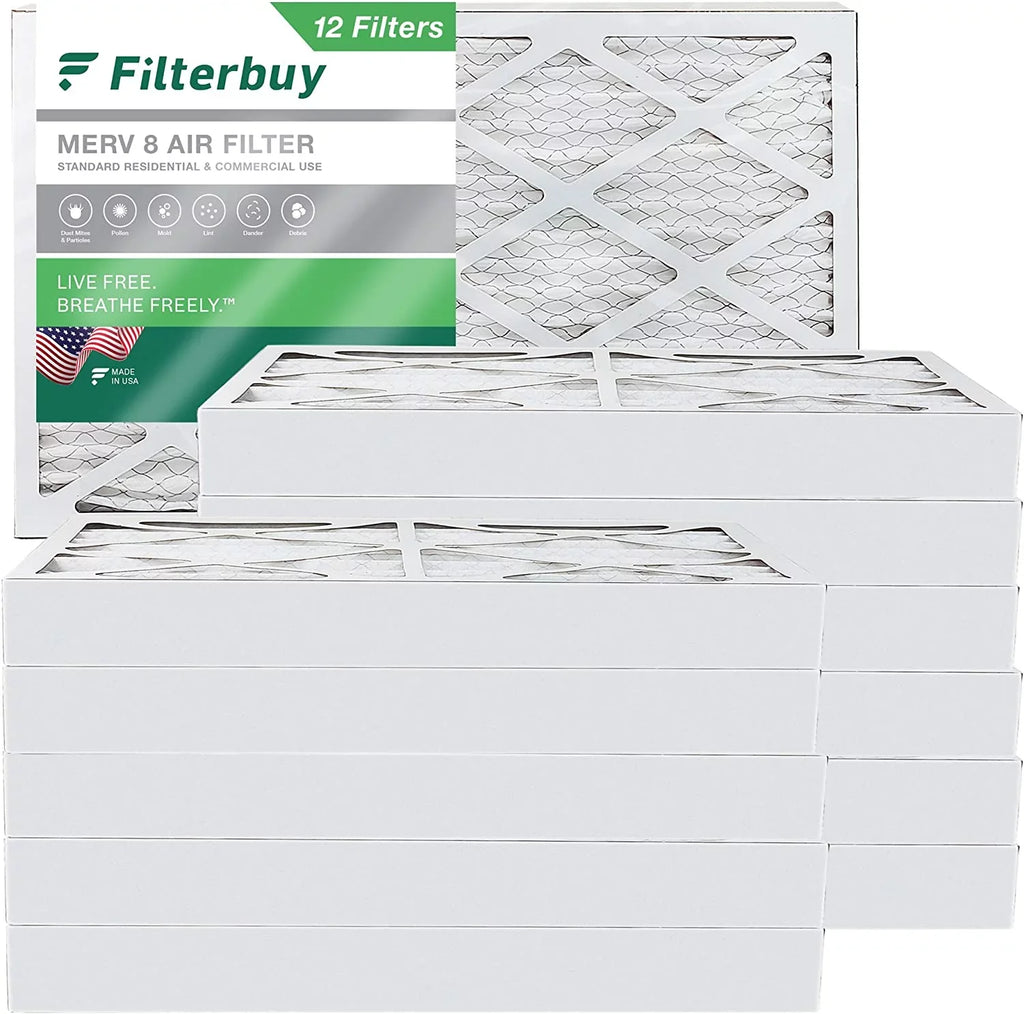 AC (12-Pack) Filters MERV 16x25x4 Furnace Pleated HVAC 8 Air Filterbuy