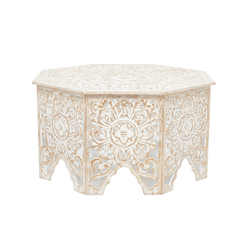 Studio Pine 33 33 Round 350 x Table Country White 18 - Cottage x Coffee