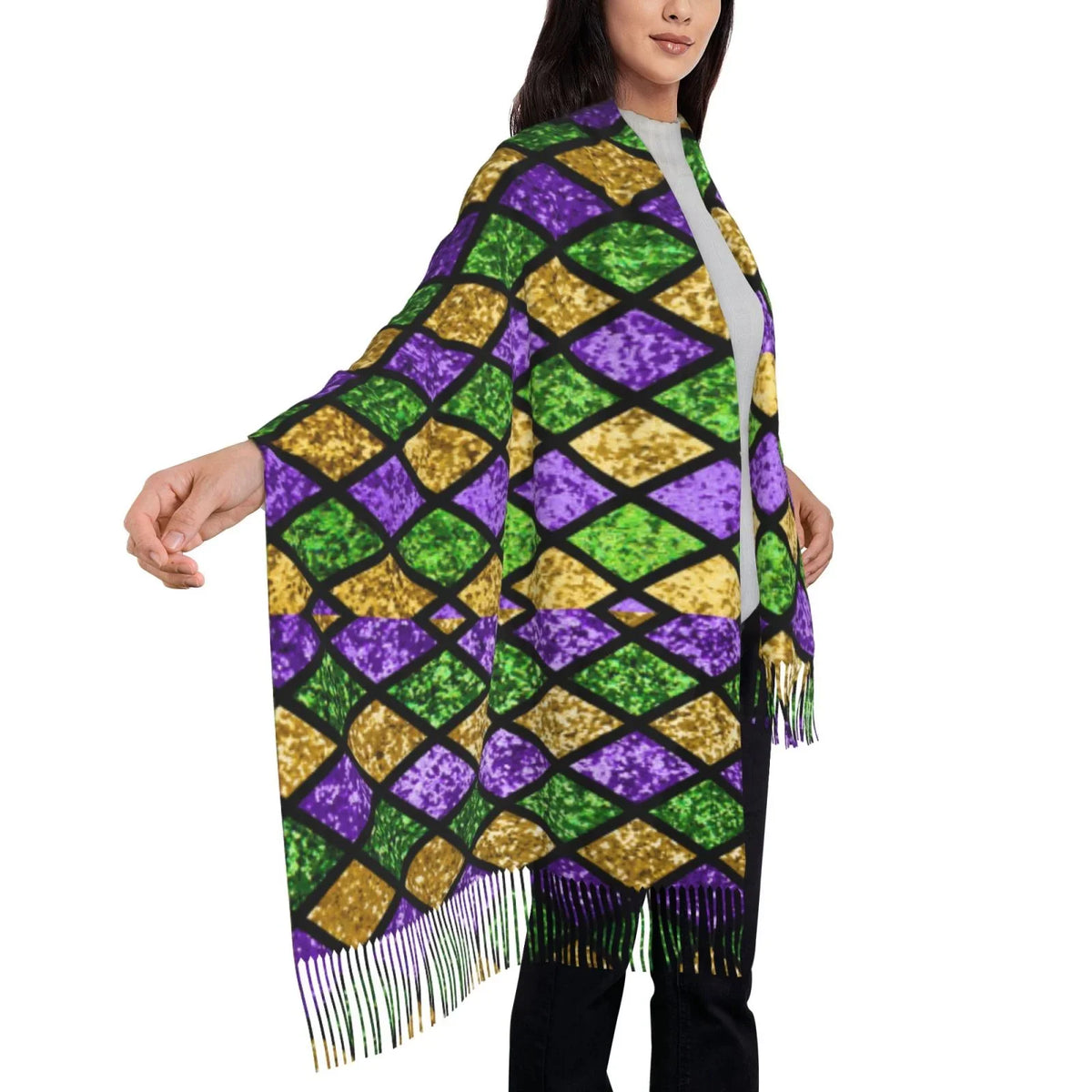Green Purple Shiny Winter For Gifts- Wrap Women Feel Cashmere Scarves Gras Mardi Bingfone Soft Scarf Elegant Large Art Warm Shawl Print