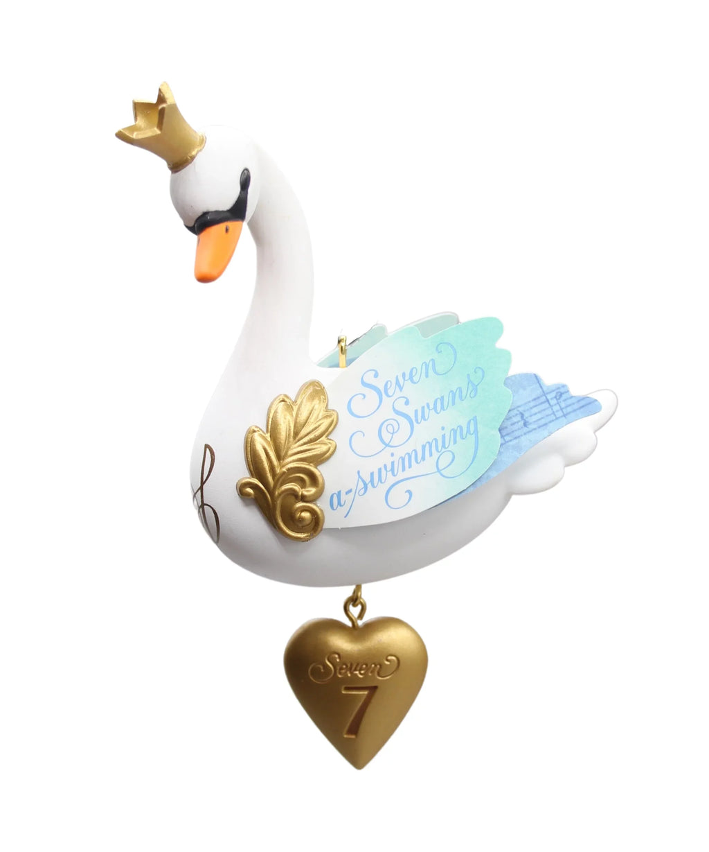 | 2017 of Ornament: Swimming QX9345 a Swans | Seven Christmas Hallmark 12 Days