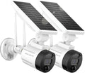 (2 Pack) Detection, Camera Surveillance Wi-Fi Security Rechargeable Wireless Solar Outdoor Battery Dual Vision, with 2K Night Camera, Panel, AI Antenna Solar WEILAILIFE