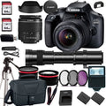 4000D/Rebel Cards w/Canon Zoom DSLR 18-55mm Lens+420-800mm Canon Zoom T100 (24PC) HD F/3.5-5.6 EOS EF-S Telephoto Camera lens+case+128Memory