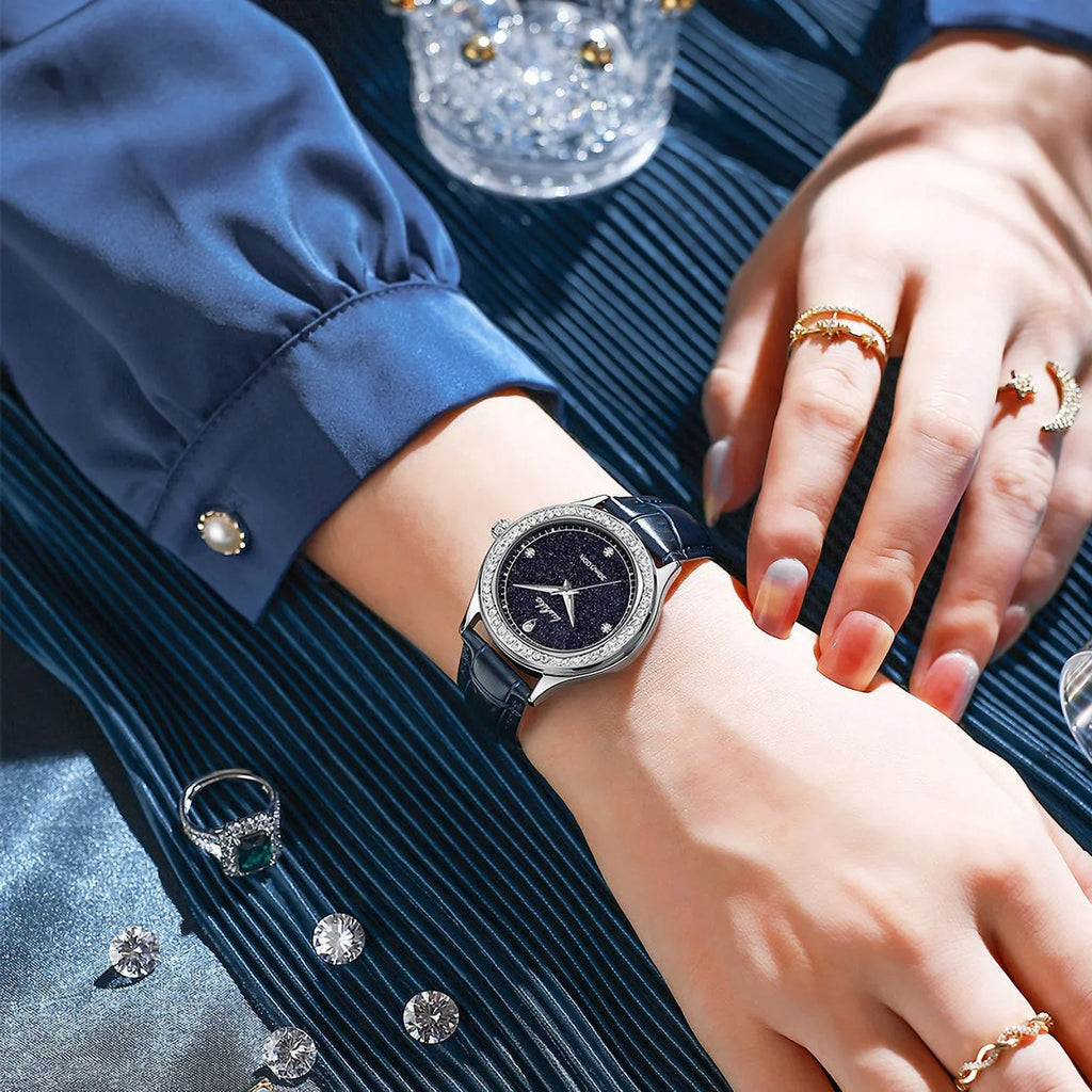 Starry wristwatch Waterproof Quartz Light Ladies Luxury