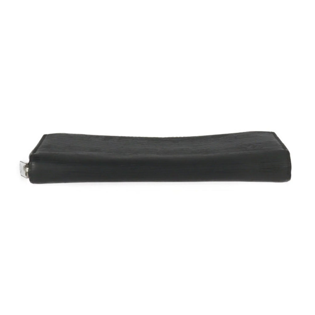 Long Louis Zippy Round Vuitton M61857 VUITTON Black Pre-Owned Leather Wallet Hardware Zipper Silver (Good) LOUIS Epi