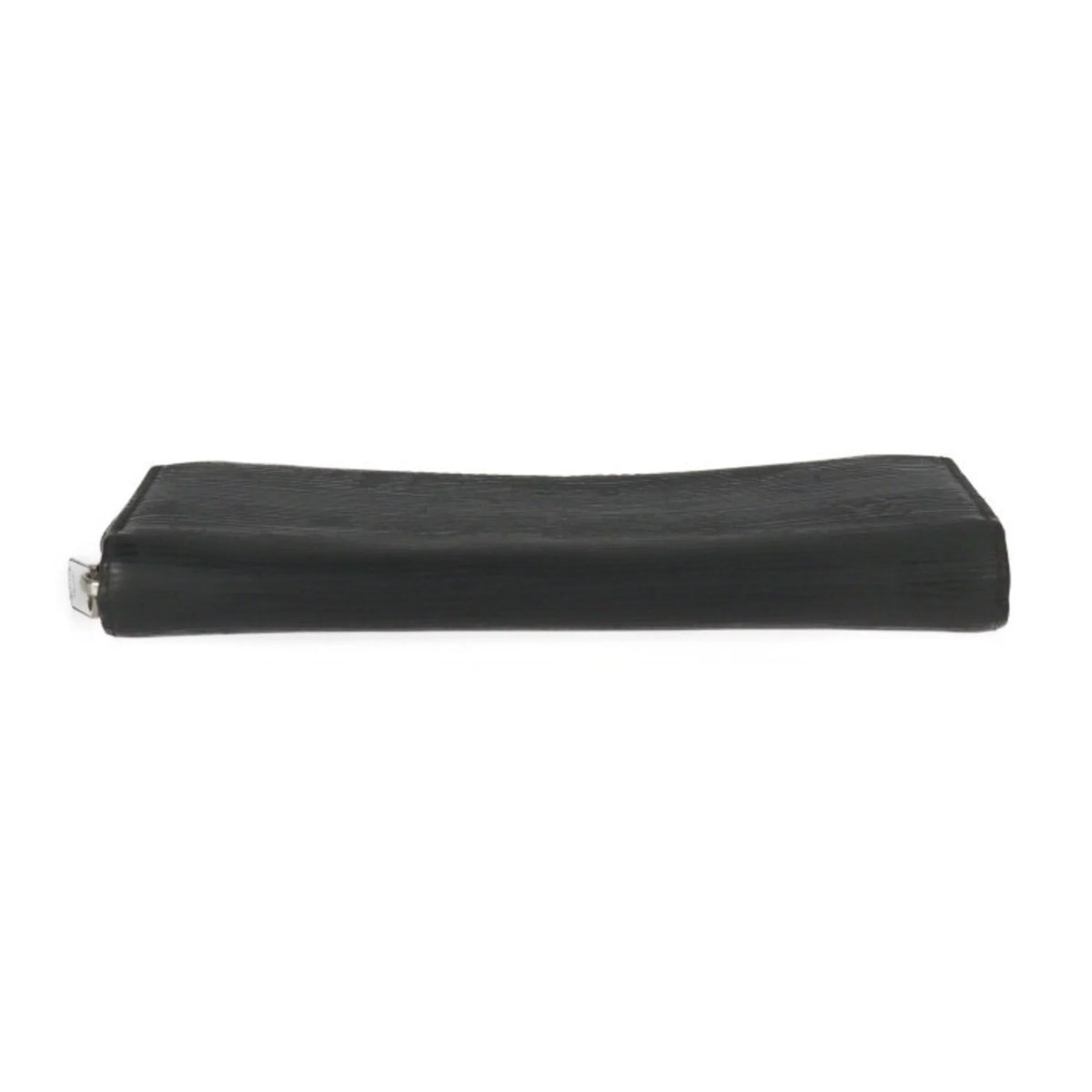 Long Louis Zippy Round Vuitton M61857 VUITTON Black Pre-Owned Leather Wallet Hardware Zipper Silver (Good) LOUIS Epi