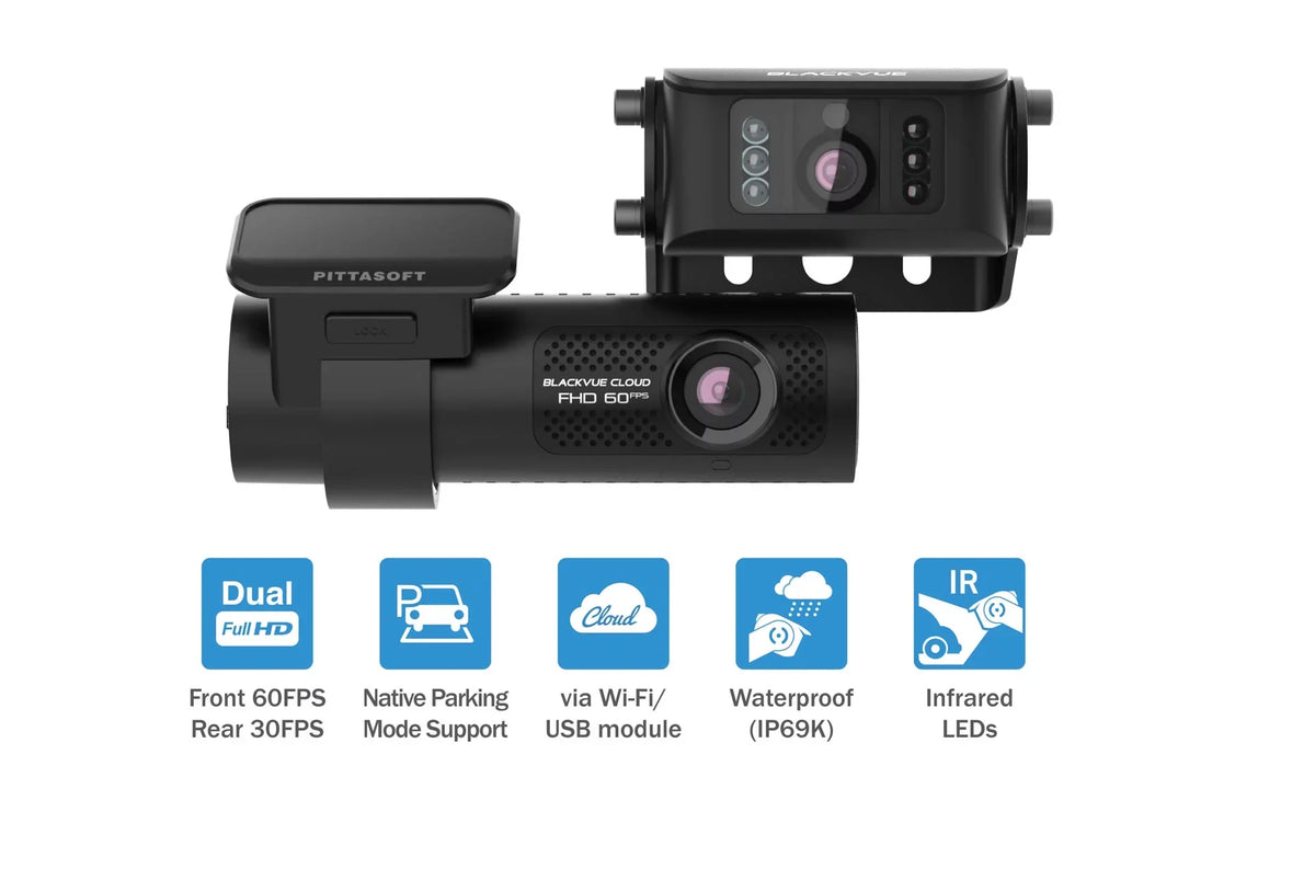 Cloud-Ready | BlackVue With Front Waterproof 128GB Dash & Cam GPS DR770X-2CH-TRUCK 1080p Exterior WiFi 60FPS Card +