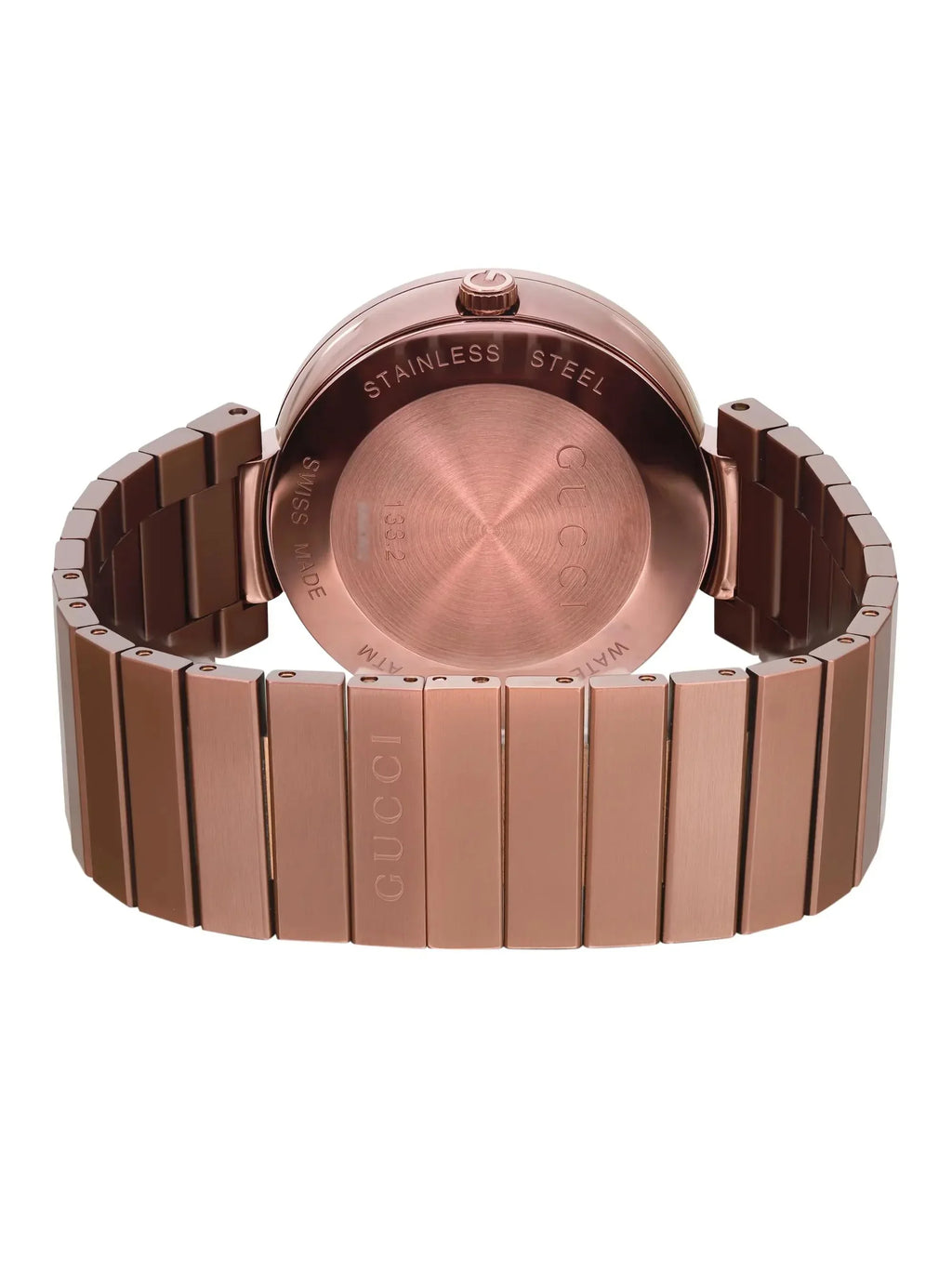 PVD Watch Men Steel Dial Quartz YA133211 Gucci Brown New XL 42mm Interlocking