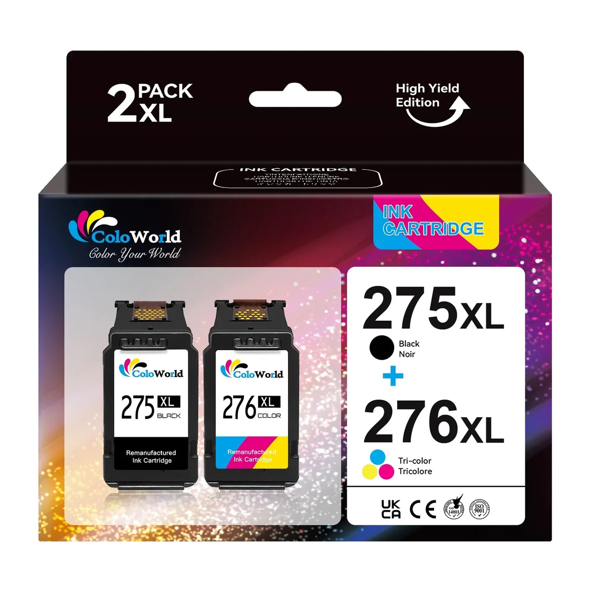 275XL 276XL TR4700 for for Canon Black, PG-275XL 1 TS3520 276 Ink Fir TS3500 Pixma TS3522 TR4722 for CL-276XL Tri-Color) Canon Canon Cartridge Ink TR4720 (1 275