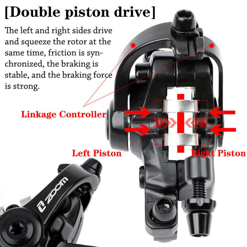 Rotor Brakes Double Piston Bicycle with Caliper Brake Front 160mm Bike ZOOM MTB Disc Mechanical Rear