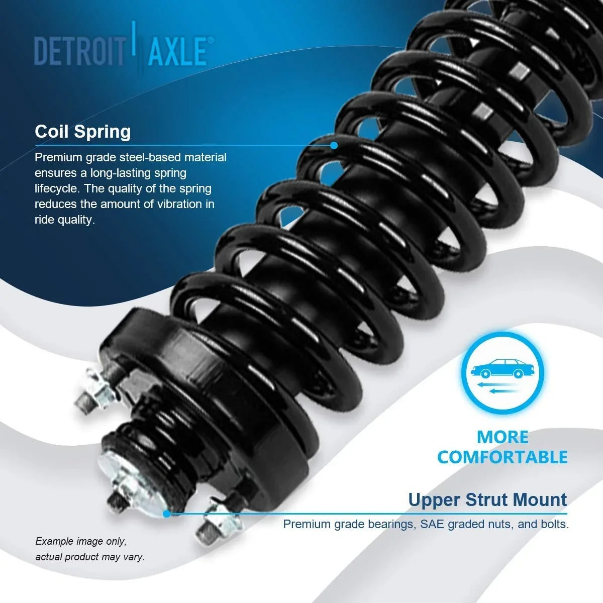Replacement Install w/Coil - Axle Quick for 2 Honda Spring 1998 CR-V Detroit 1997-2001 Struts Struts 2000 Struts Ready 1999 Front Assembly Complete