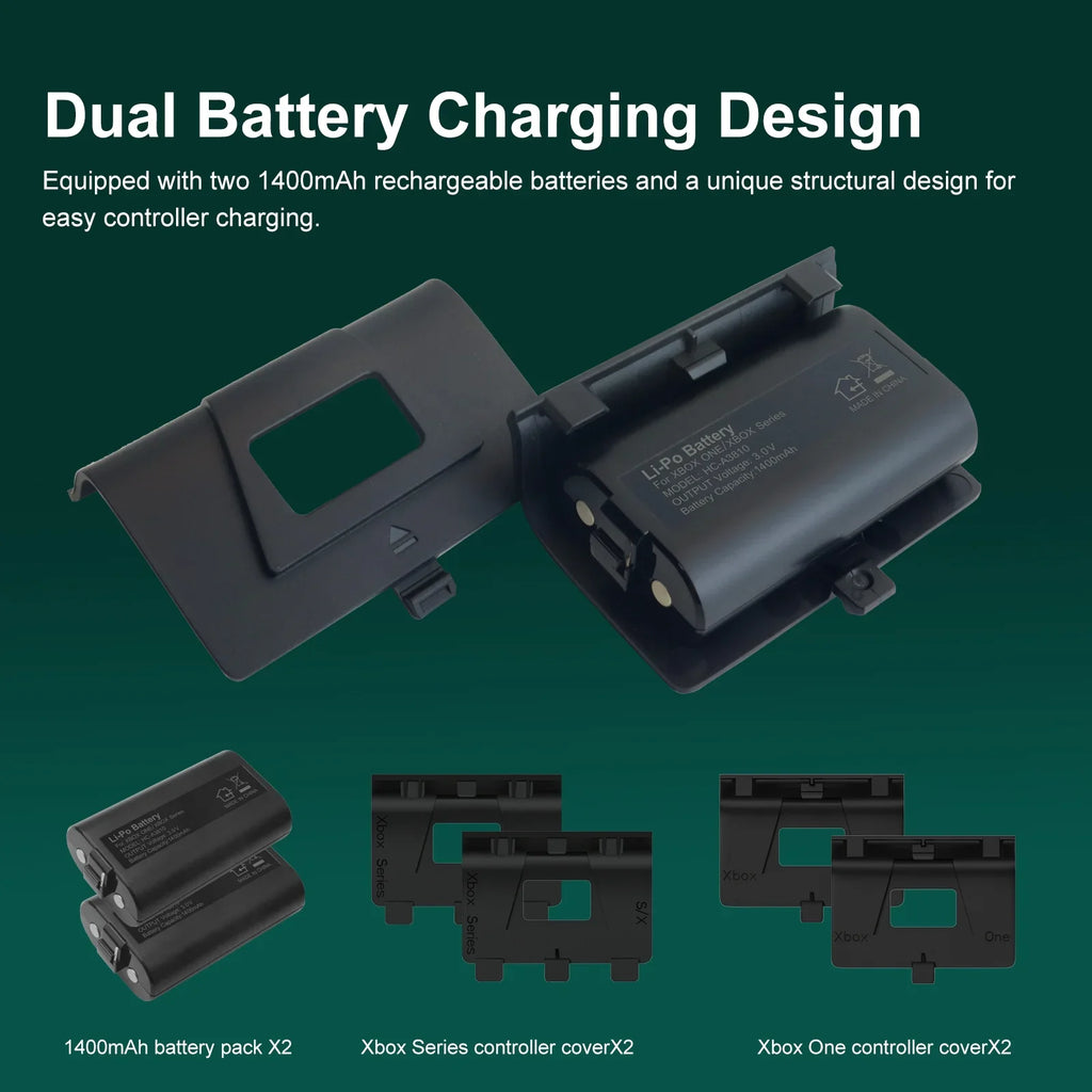 Charger Fan Station Charging with with Stand Organizer, Controller Games mAh Battery Packs 1400 Holder Cooling Storage Station X for 12 Dock Dual Xbox with Headphone Series X/S, Cooling & Vertical 2