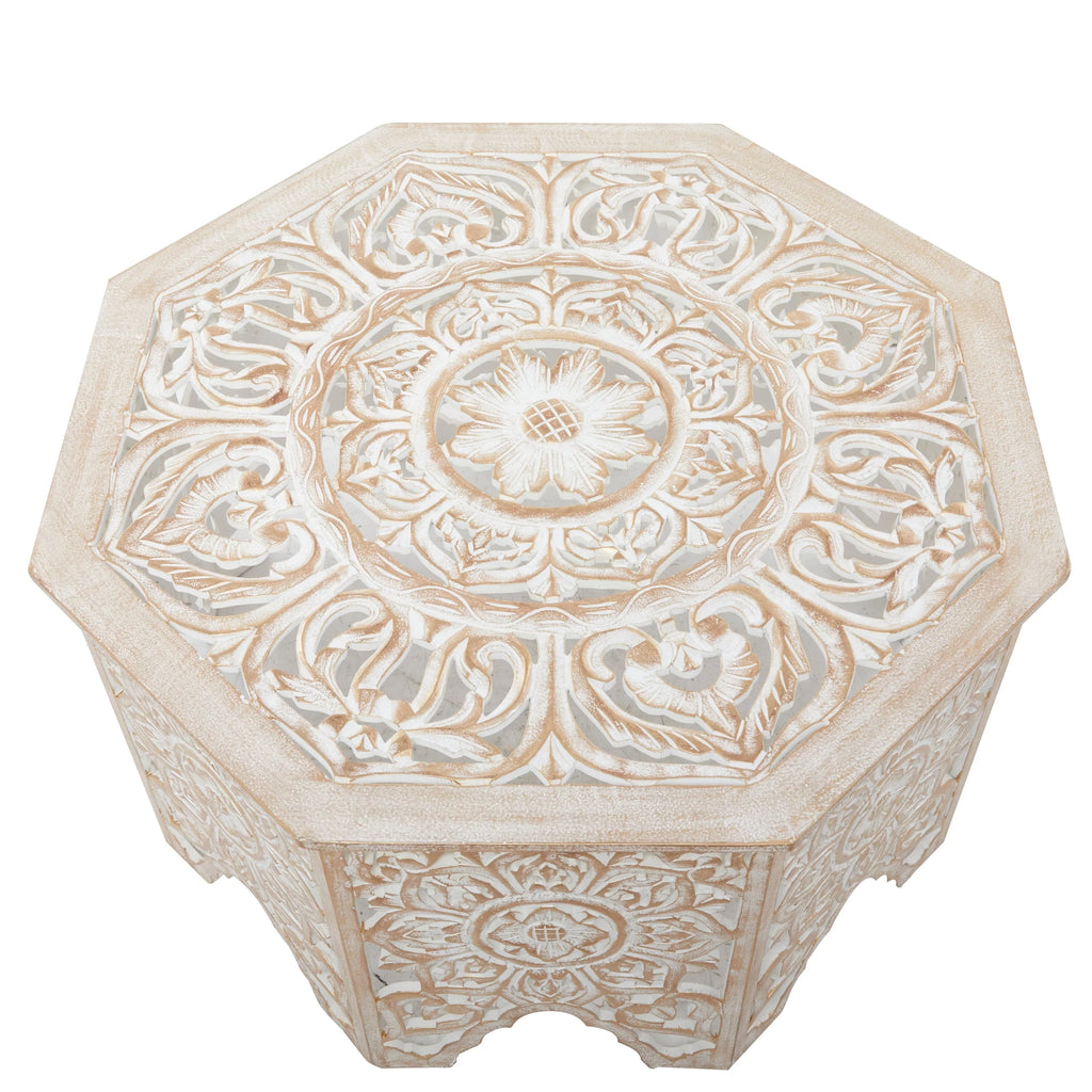 Studio Pine 33 33 Round 350 x Table Country White 18 - Cottage x Coffee