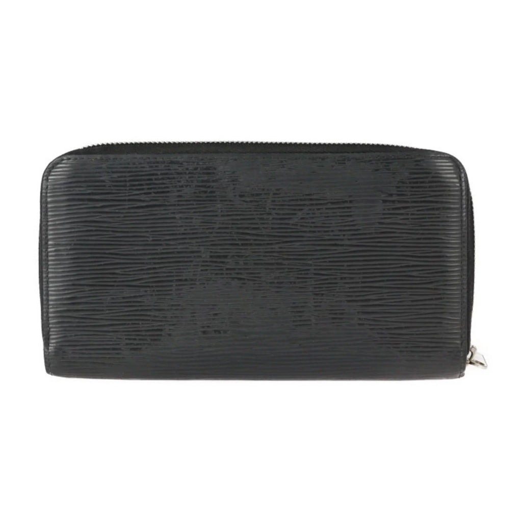 Long Louis Zippy Round Vuitton M61857 VUITTON Black Pre-Owned Leather Wallet Hardware Zipper Silver (Good) LOUIS Epi