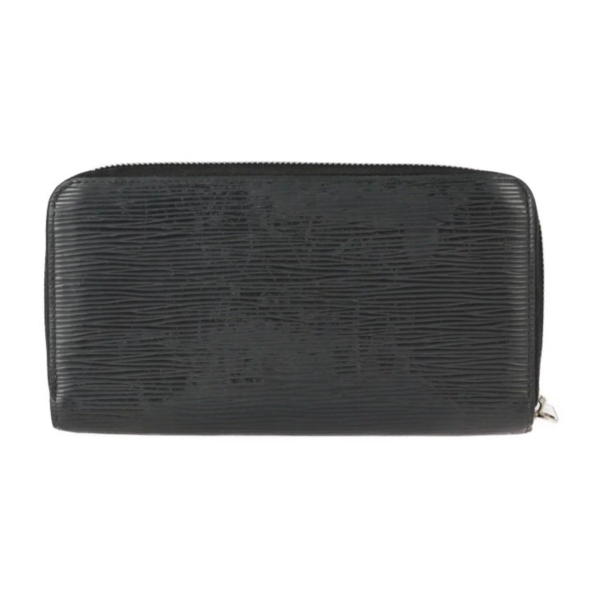 Long Louis Zippy Round Vuitton M61857 VUITTON Black Pre-Owned Leather Wallet Hardware Zipper Silver (Good) LOUIS Epi
