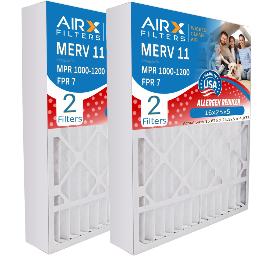 MPR AIRX Comparable Pack FPR to DB-25-16 Filter Premium Air MERV 16x25x5 AIR. Made 7 16x25x5 2 CLEAN Compatible #000-0448-001 MPR Furnace 11 Skuttle FILTERS with WICKED & USA Filter 1000, by 1200