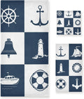 Cotton Soft Bathroom Anchor Absorbent Sets 3 Vessel Towels Fingertip Decorative Checked Lighthouse Bath Hand Sailing for Towels Towel Piece Bestwell