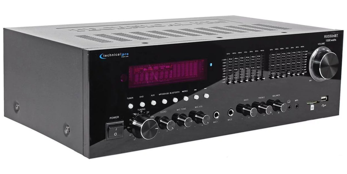 Bluetooth Ceiling Home Black 6.5" Receiver+4) Speakers RX55URIBT Theater