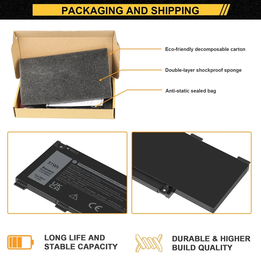 11.4V 4255MAH FOR G5 G3 415CG 51WH DELL 5505 BATTERY 5500 G5 SE LI-ION 3590