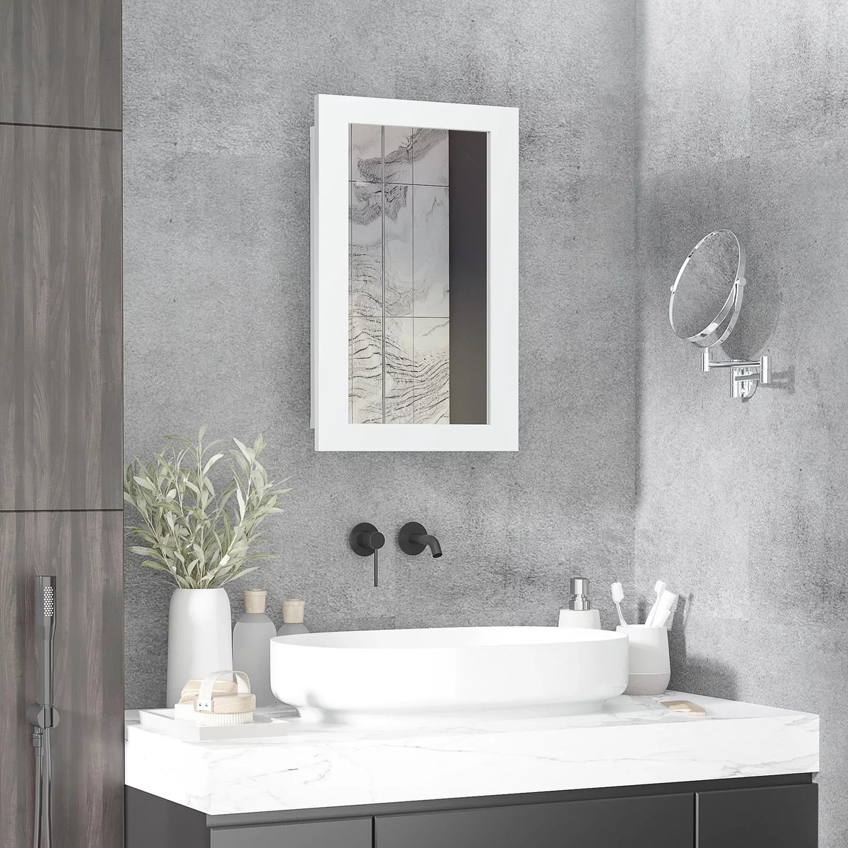 Cabinet, White kleankin Bathroom Mirror Wall Mounted Cabinet, Medicine