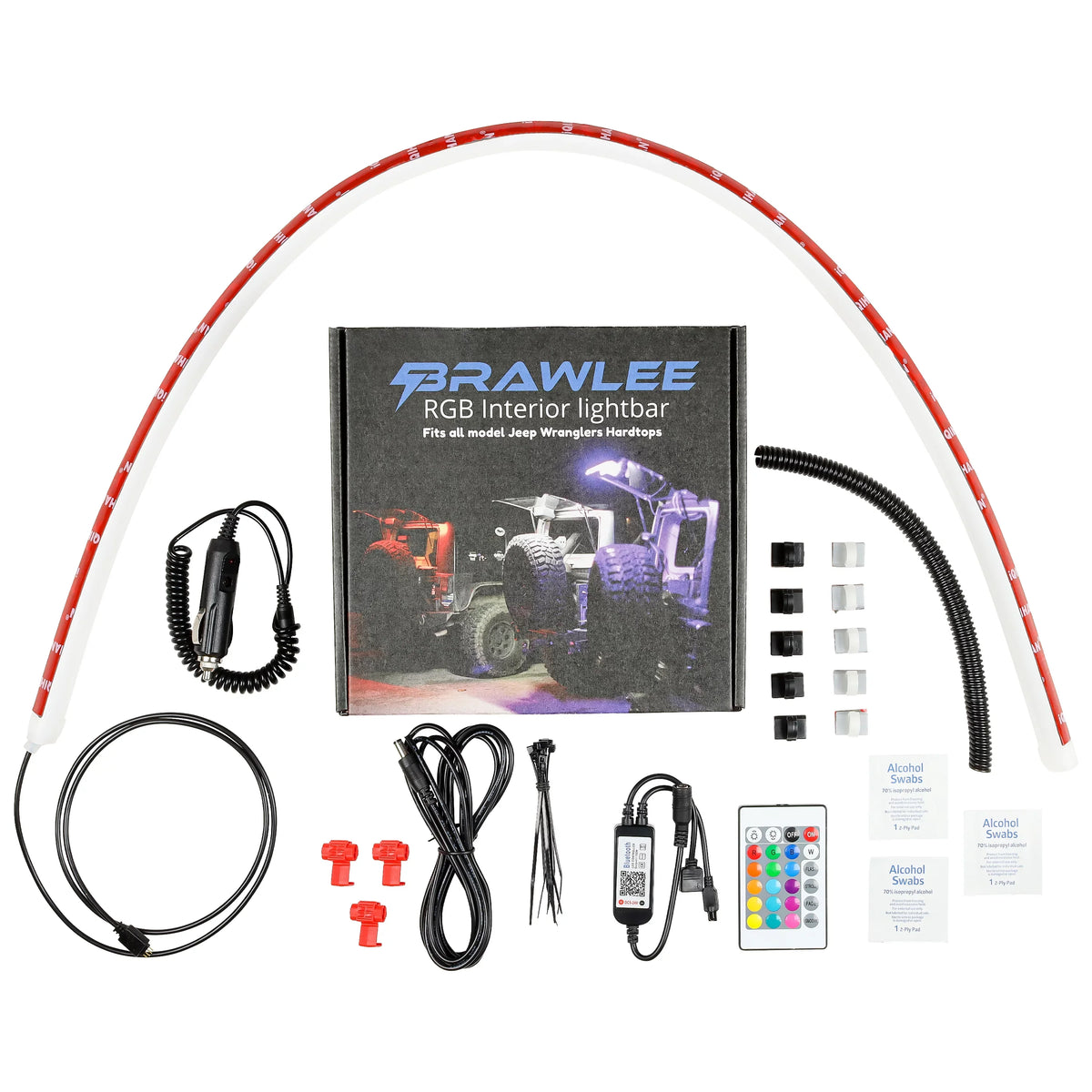 Jeep CJ, Brawlee Done By JKU, Remote LJ, Hardtop Interior TJ, Light of Bluetooth Bar -2023. Fits Right LED RGB Models JL,JLU All . 1987 with JK, Silicone Wranglers from
