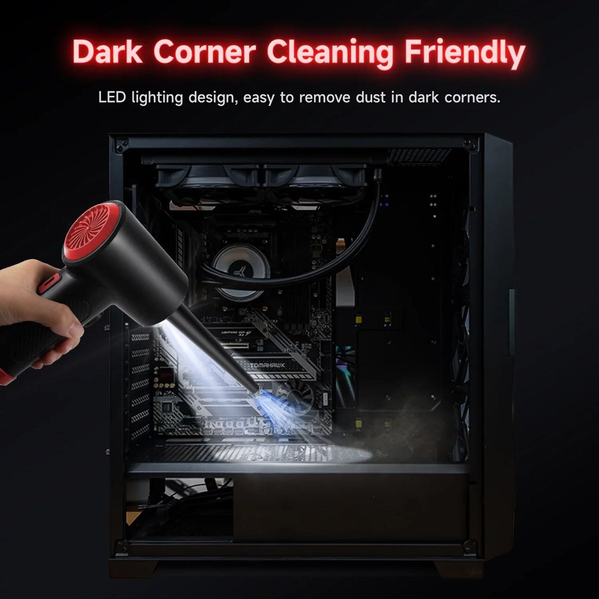 Keyboard Cleaner Computer Swimming Air Dust Compressed LED 51000RPM with Electric Light 3 Duster Pump Pool, for Cordless OTAO Air -Multi-use Speeds Can,Air Electronics Off, Inflate Blower Air Replace