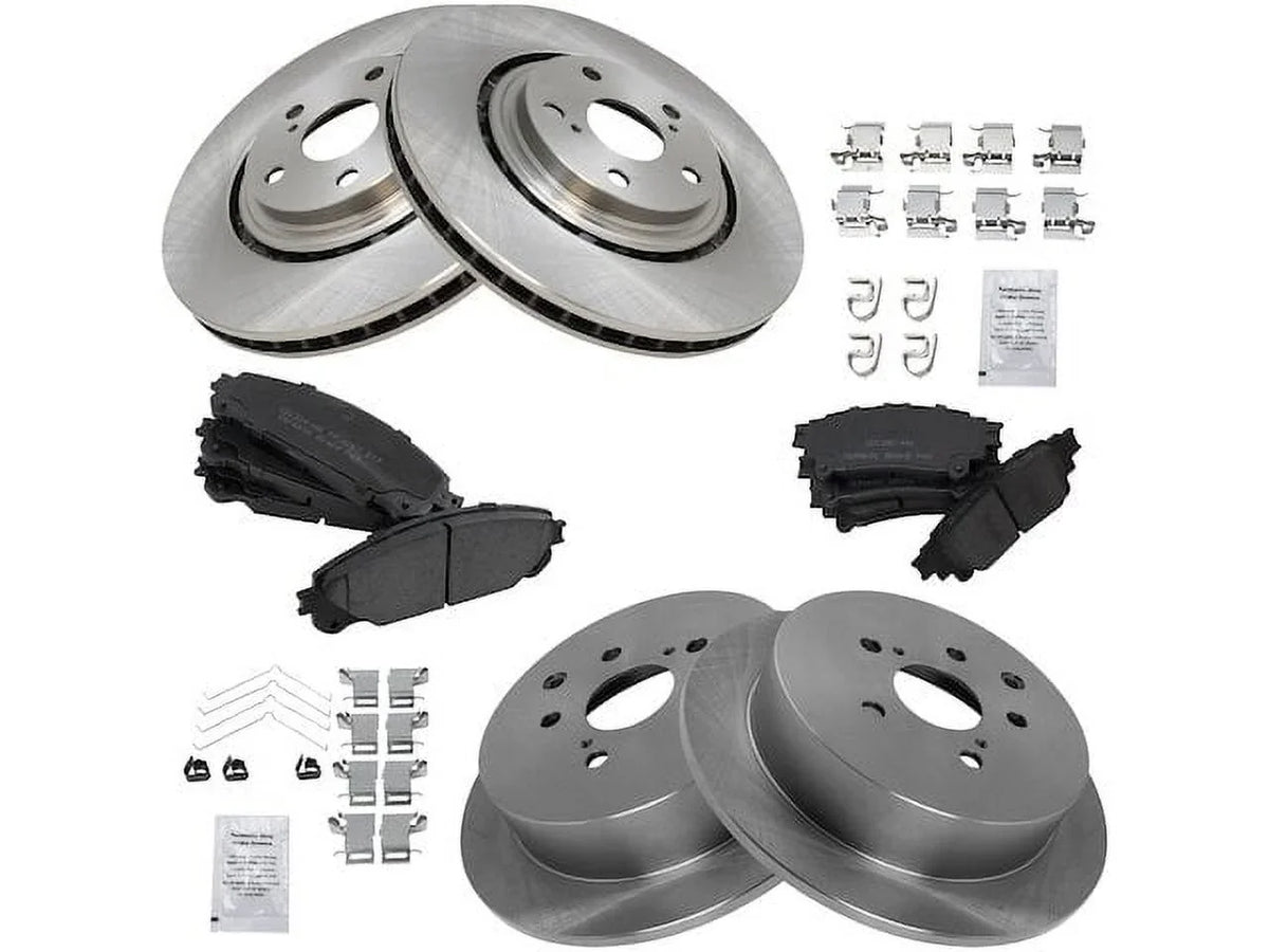Rotor 5 Kit 2016 Toyota Ceramic Lug Compatible Brake Front 2015 and - with - 2018 2019 2014 2017 - Pad Highlander and Rear