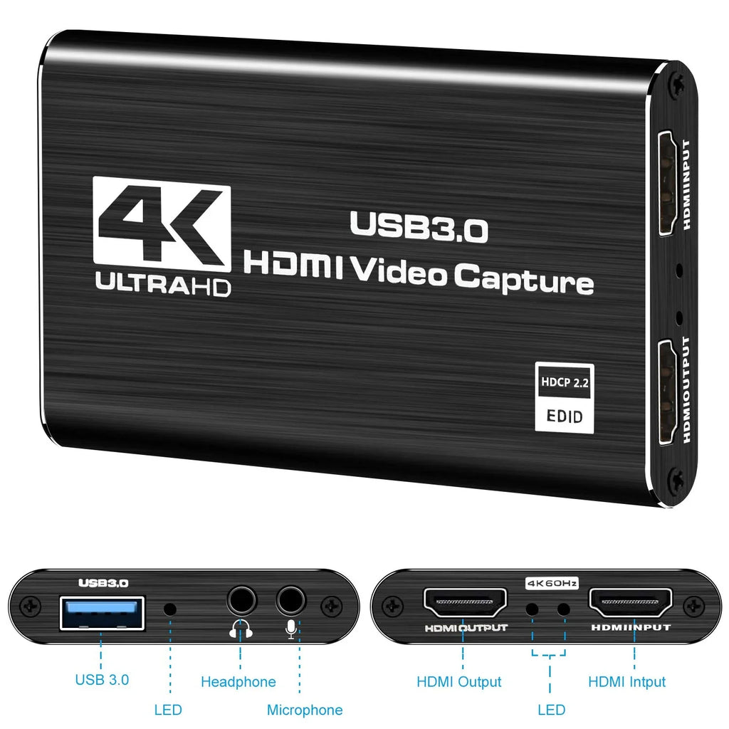 OBS System Linux Support 60HZ ANSTEN Device and USB3.0 Windows Recording Xbox Twitch Streaming Capture Capture for Video OS Card, to YouTube HDMI PS4 Use X Game Game 4K One