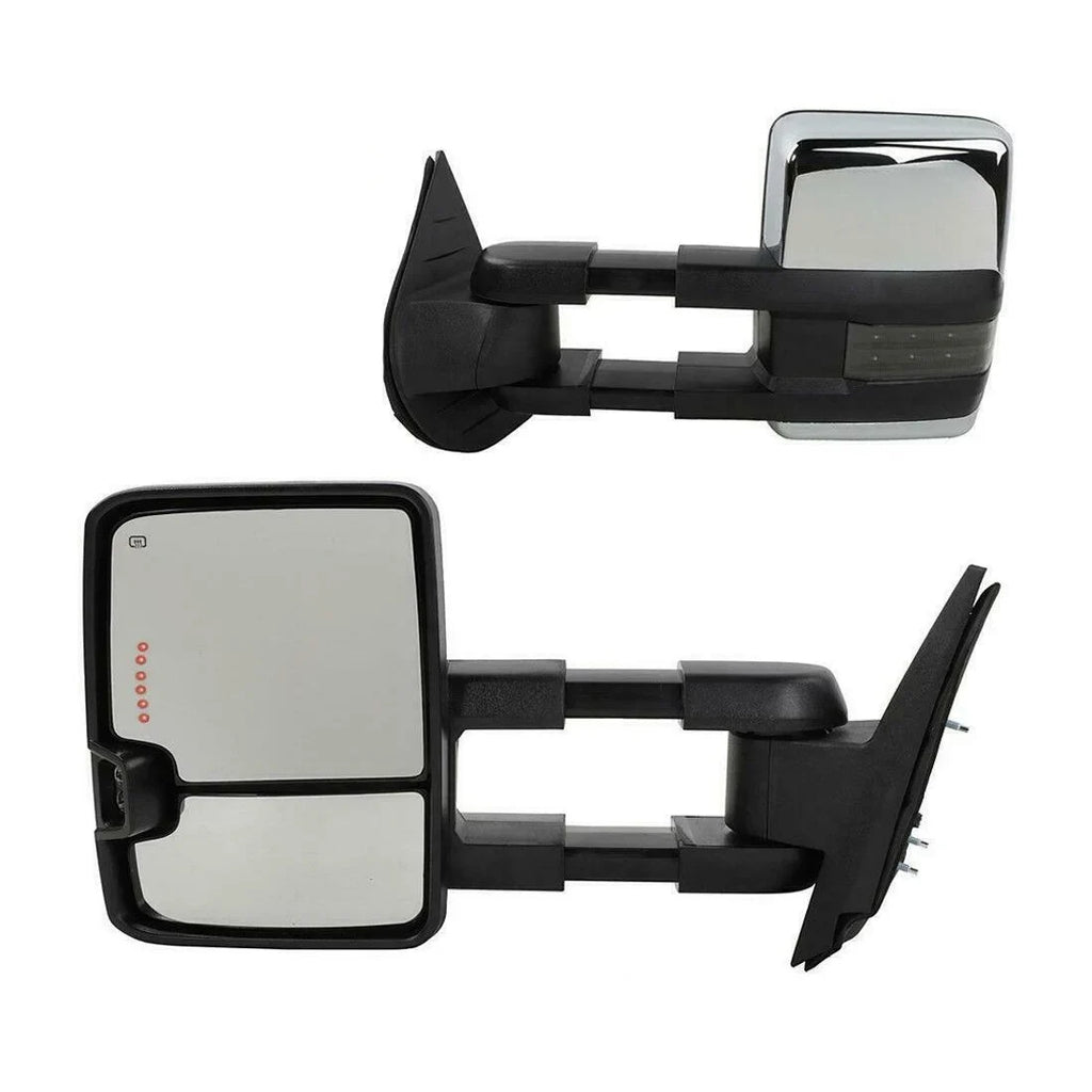 Heated Power Chevrolet Mirrors Towing For Chrome GMC Teledu LED Signal&Backup Lamp