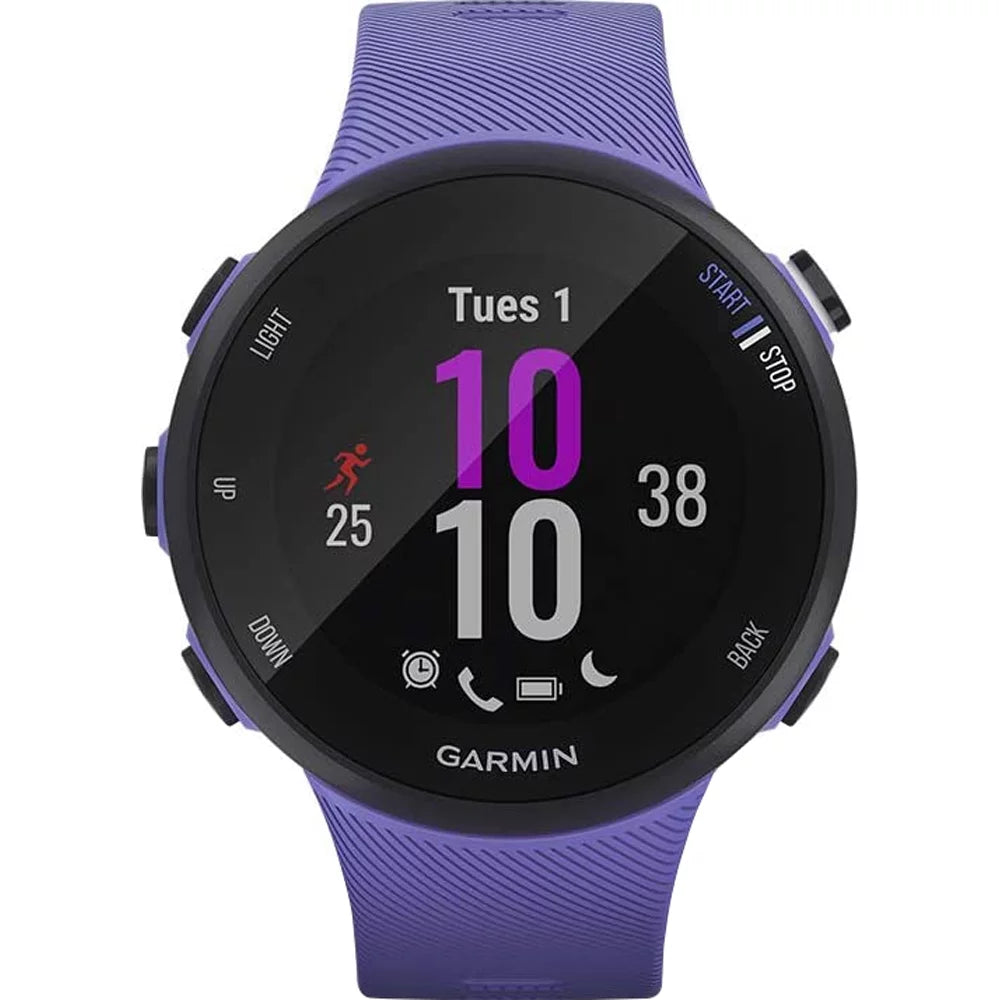 Heart 45S Fitness Daily (Refurbished) GPS Burn) Forerunner Running & Bundle Monitor (Iris) Suite Rate - Garmin (WEYV, Vibes, 010-N2156-01 Restored Wellness With Yoga Smartwatch