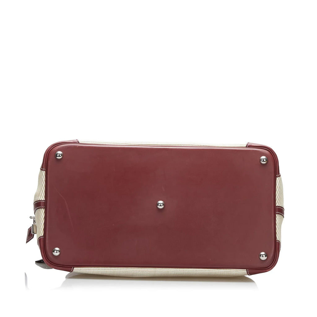 Hermès Unisex Authenticated Travel (Good) WeekenderBag Canvas Fabric Toile 45 Brown Bag Bolide Pre-Owned