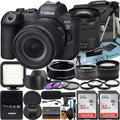 2 with Accessory Card EOS R6 Mount Camera SanDisk + + 32GB Pack + Adapter RF Canon + II ZeeTech + Mark 24-105mm Mirrorless Case Flash Memory LED Lens