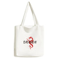 Canvas Casual Bag Tote Animal East West Winged Shopping Dragon Satchel Handbag Mythology