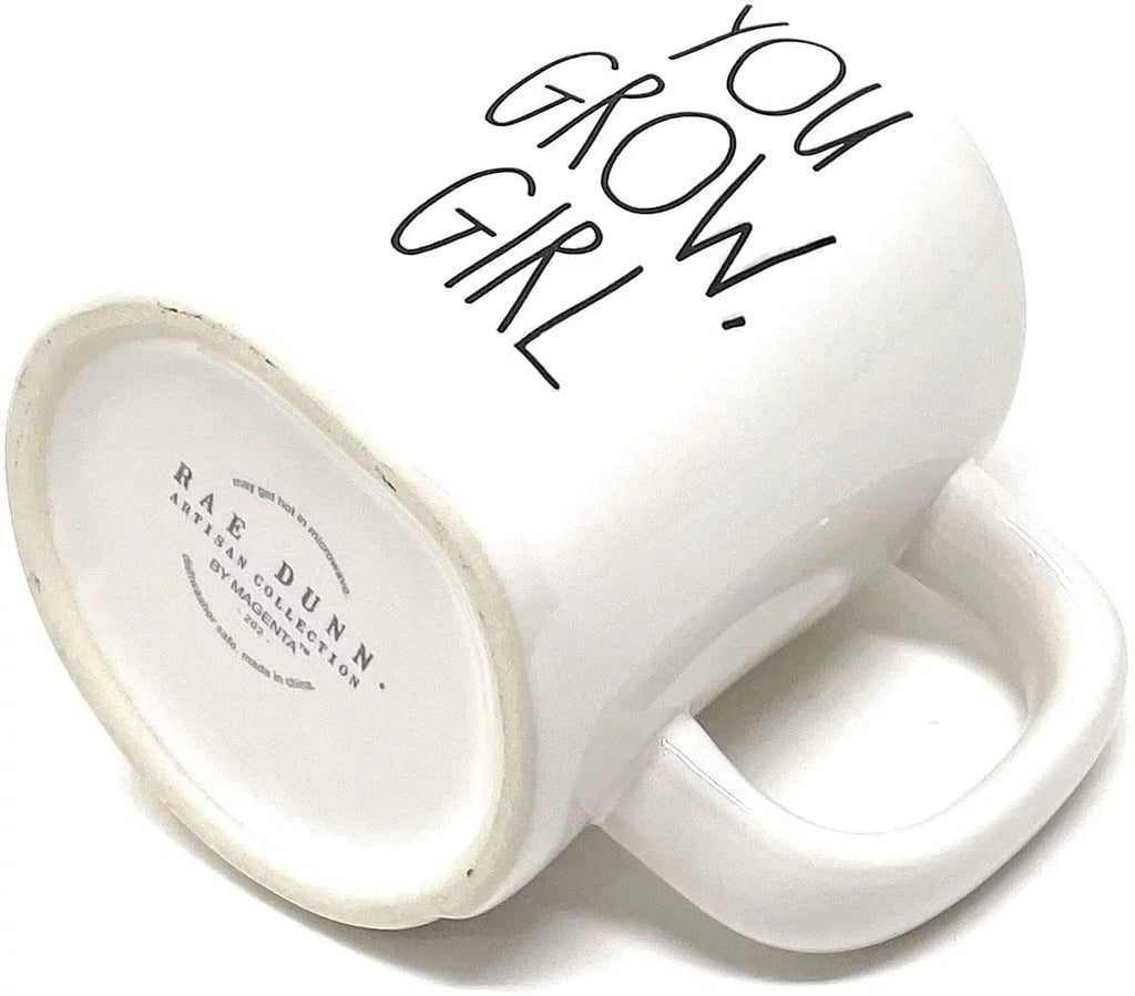 GIRL Back Coffee with YOU Dunn GROW Icon Mug White Sided Tea on Double Rae Plant Cactus