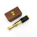 Box Brown Wooden Saltoro Brass with Gold - Telescope Small and Sherpi Pullout