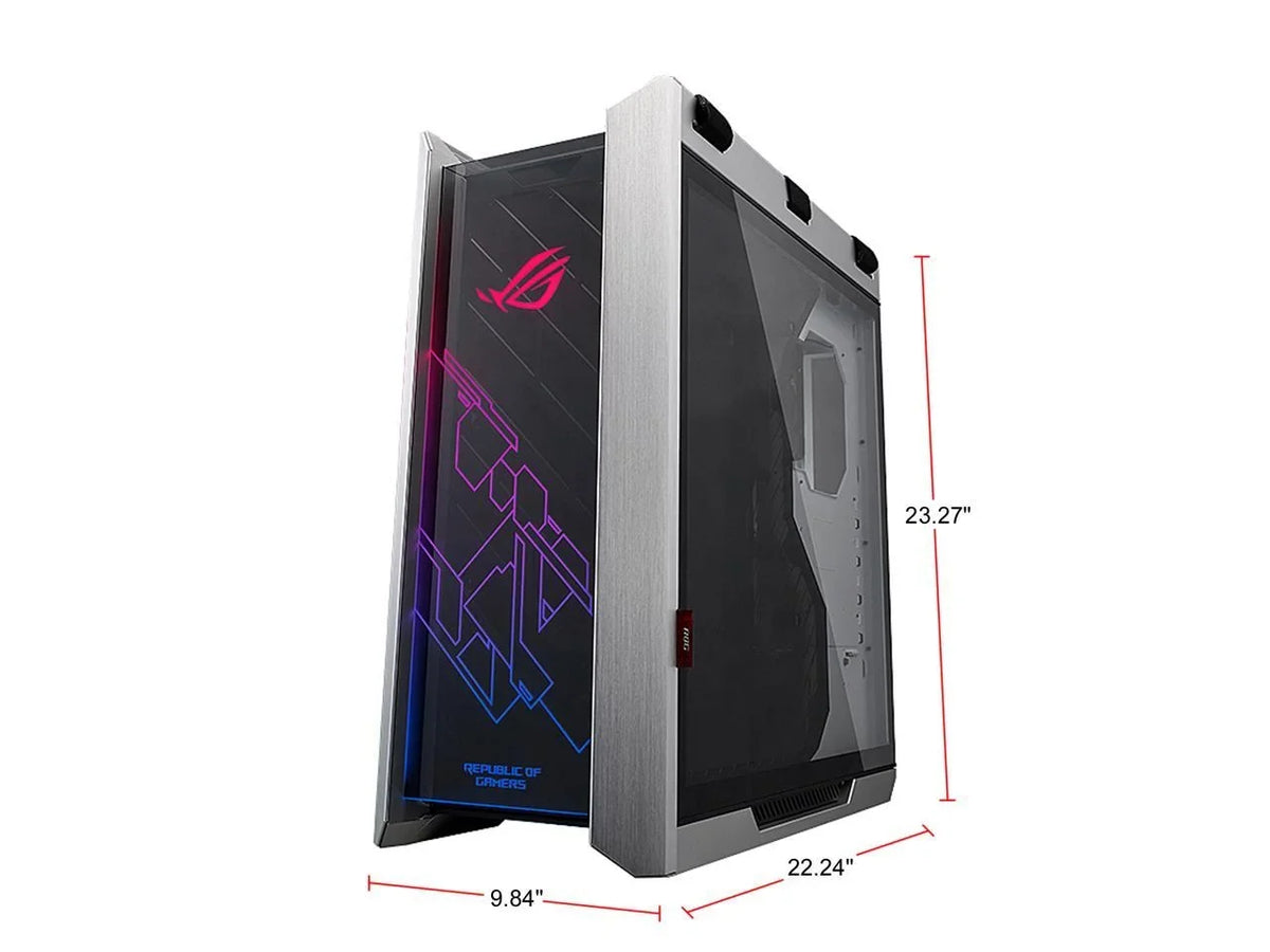 ASUS Case Glass, ATX/ EATX and Computer Braces, White GX601 RGB Helios Support Mid-Tower GPU Edition Tempered with 420mm for Aluminum Sync Radiator Strix Aura Frame, ROG Motherboards