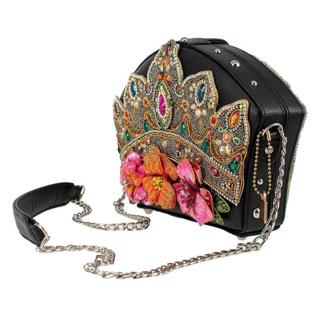 Crown Princess Handbag Jewelry Flower Crossbody Frances Black NEW Mary