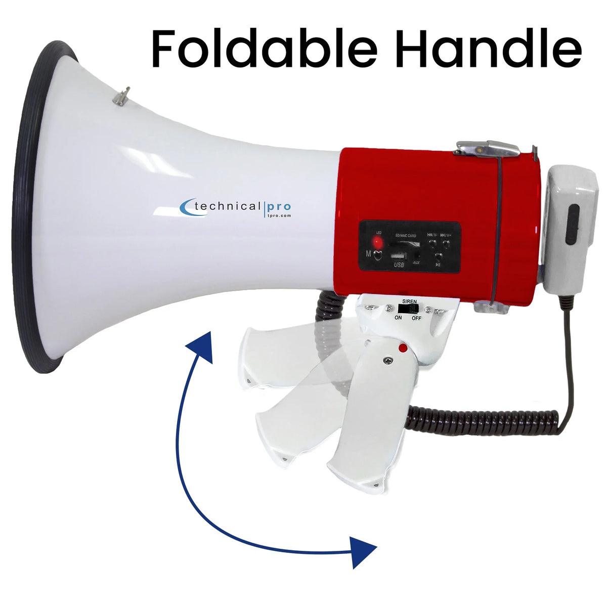 Leaders Battery, for Megaphone Good Bullhorn Speaker AC Microphone Detachable Coaches, w/ Charger, Built-In Rechargeable 75-Watt Technical a Soccer, Pro w/ Red Wall Trainers, Portable Cheer