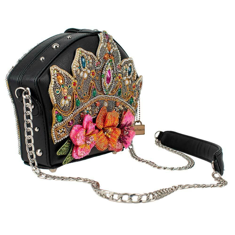 Crown Princess Handbag Jewelry Flower Crossbody Frances Black NEW Mary