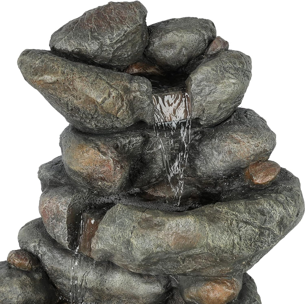 Fountain Garden Courtyard Outdoor Cascading Rock Floor For 4 Fountain Fountain, Waterfall Layer Backyard Decorative Resin Stacked